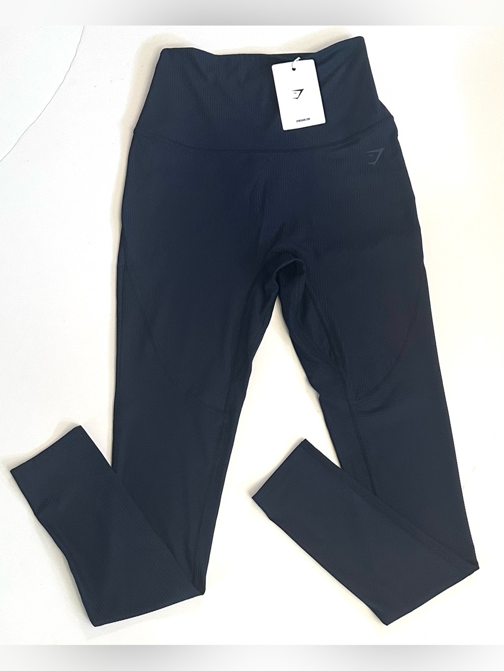 Gymshark Women's Black Body Fit High Waist Directional Ribbed Legging Size Small - Picture 8 of 16